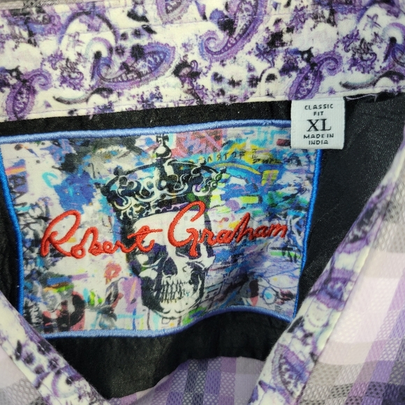 Robert Graham Mens Shirt Size XL Button Up Long Sleeve Flip Cuff - Picture 2 of 13